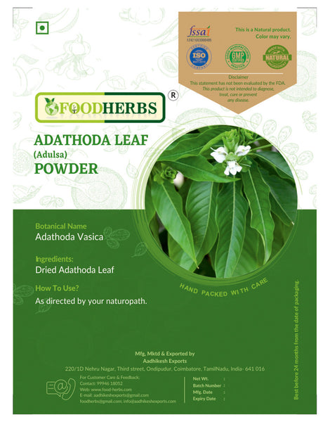 FOODHERBS Adathoda Leaf Powder