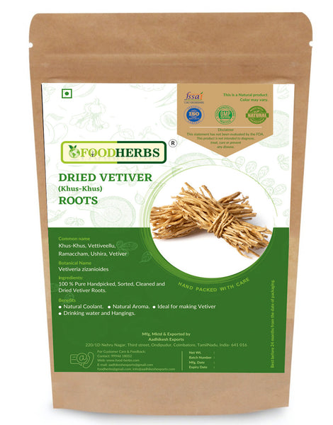 FOODHERBS Dried Vetiver Roots