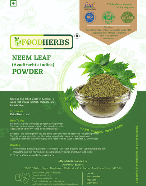 FOODHERBS Neem Leaf Powder