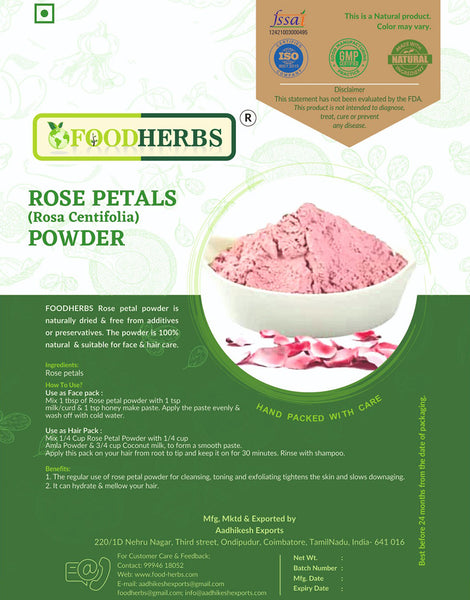 FOODHERBS Rose Petal Powder