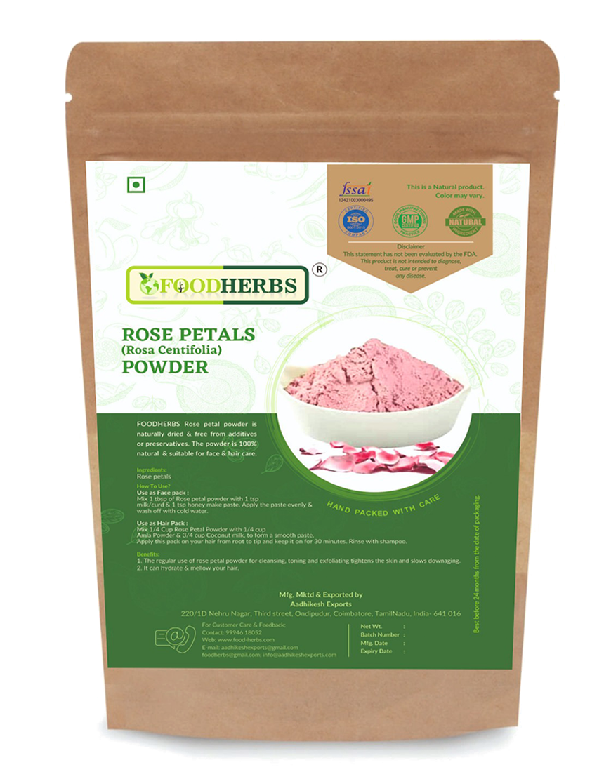 Buy Rose Petal Powder Online - Foodherbs