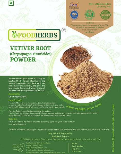 FOODHERBS Vetiver Root Powder