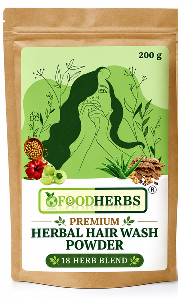 FOODHERBS Premium Herbal Hair Wash Powder - Front